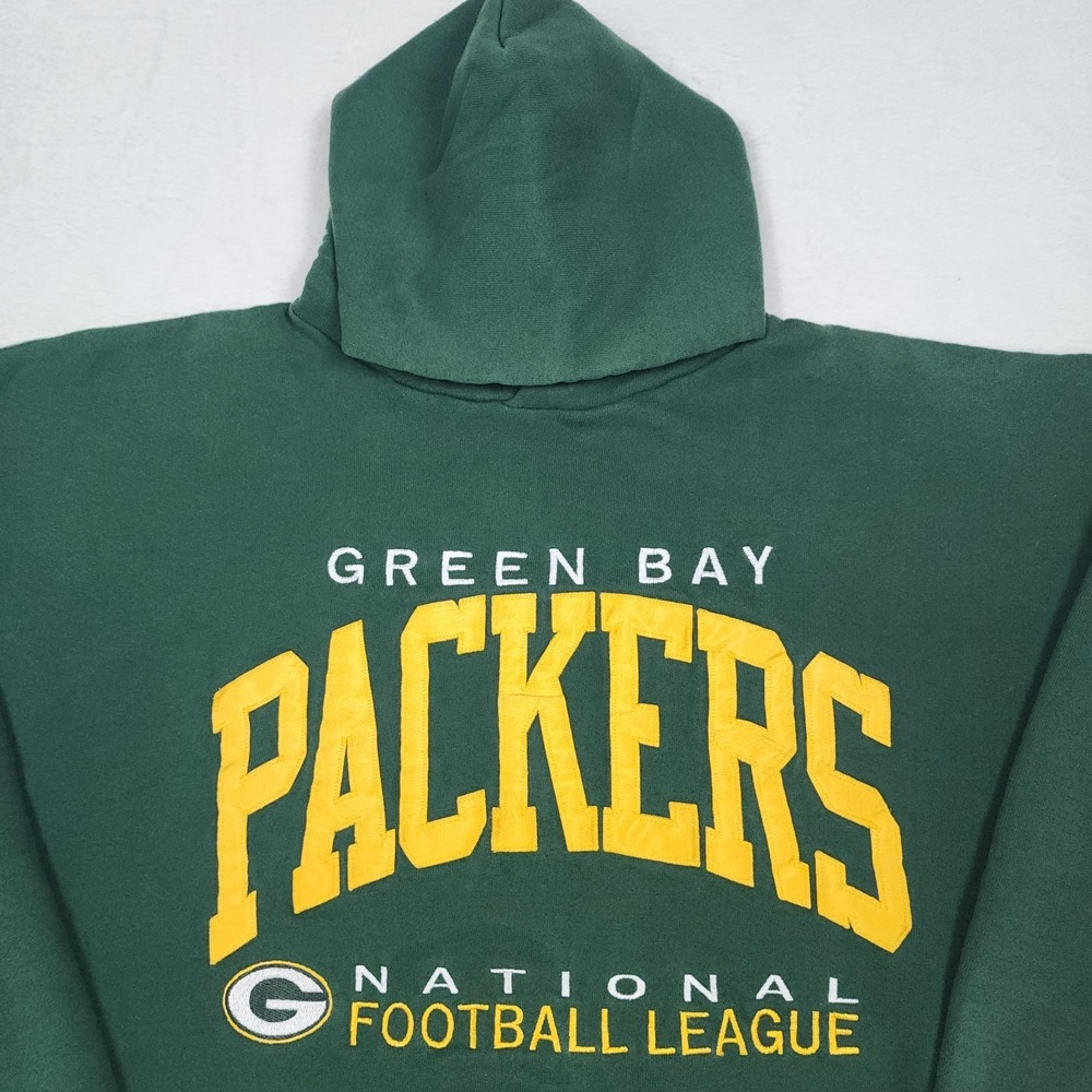 Vintage Green Bay Packers Hoodie Mens XL Green NFL Russell Athletic Made USA - Picture 2 of 12